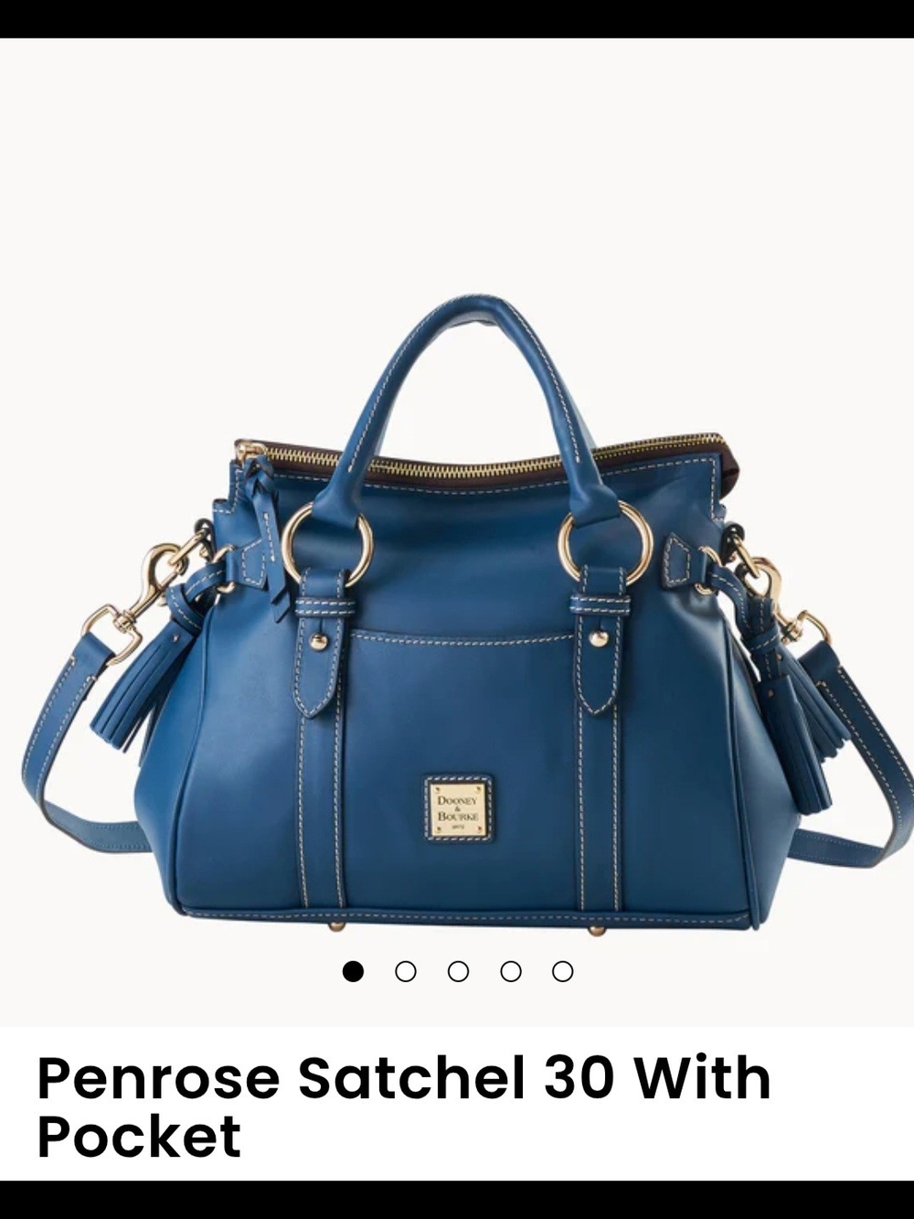 Dooney & Bourke Deep Teal Leather Penrose Satchel - Limited Edition